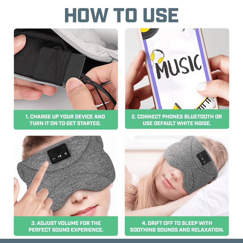 Snooze Therapy Smart Bluetooth 360° Sleep Mask for Total Blackout