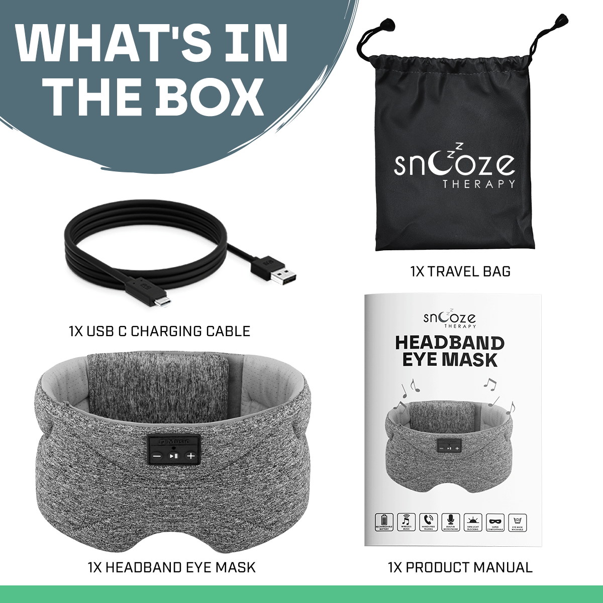 Snooze Therapy Smart Bluetooth 360° Sleep Mask for Total Blackout