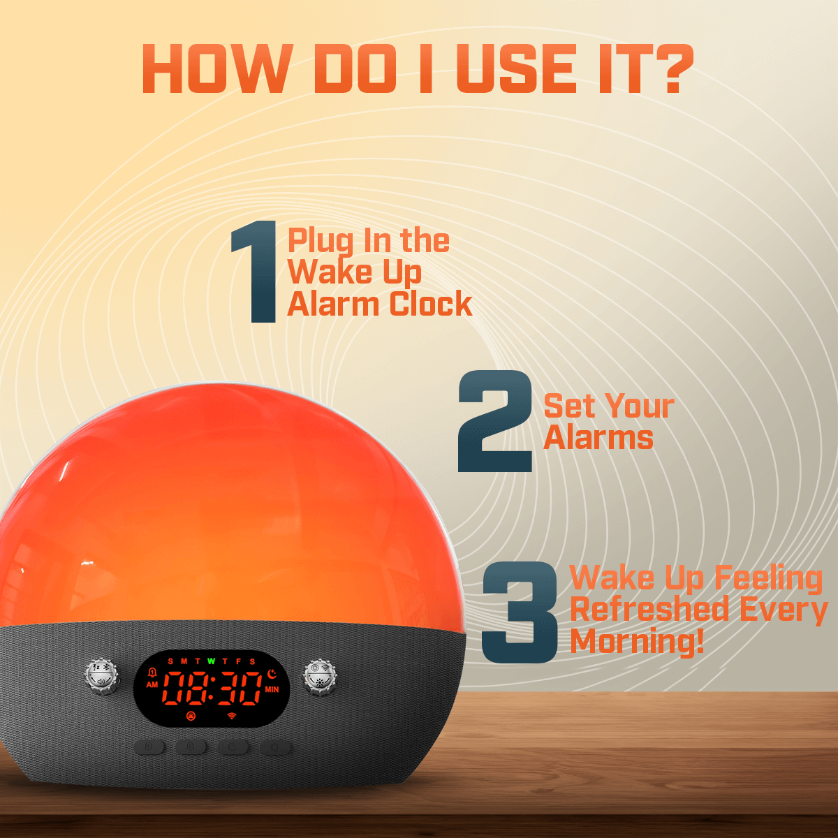 Smart Wake Up Alarm Clock Pro with Sunrise Simulation