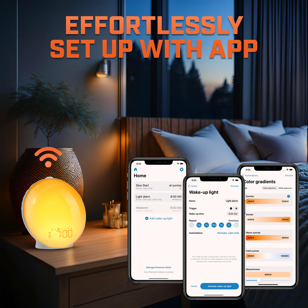 Snooze Therapy Smart Wake Up Alarm Clock with Sunrise Sleep Technology