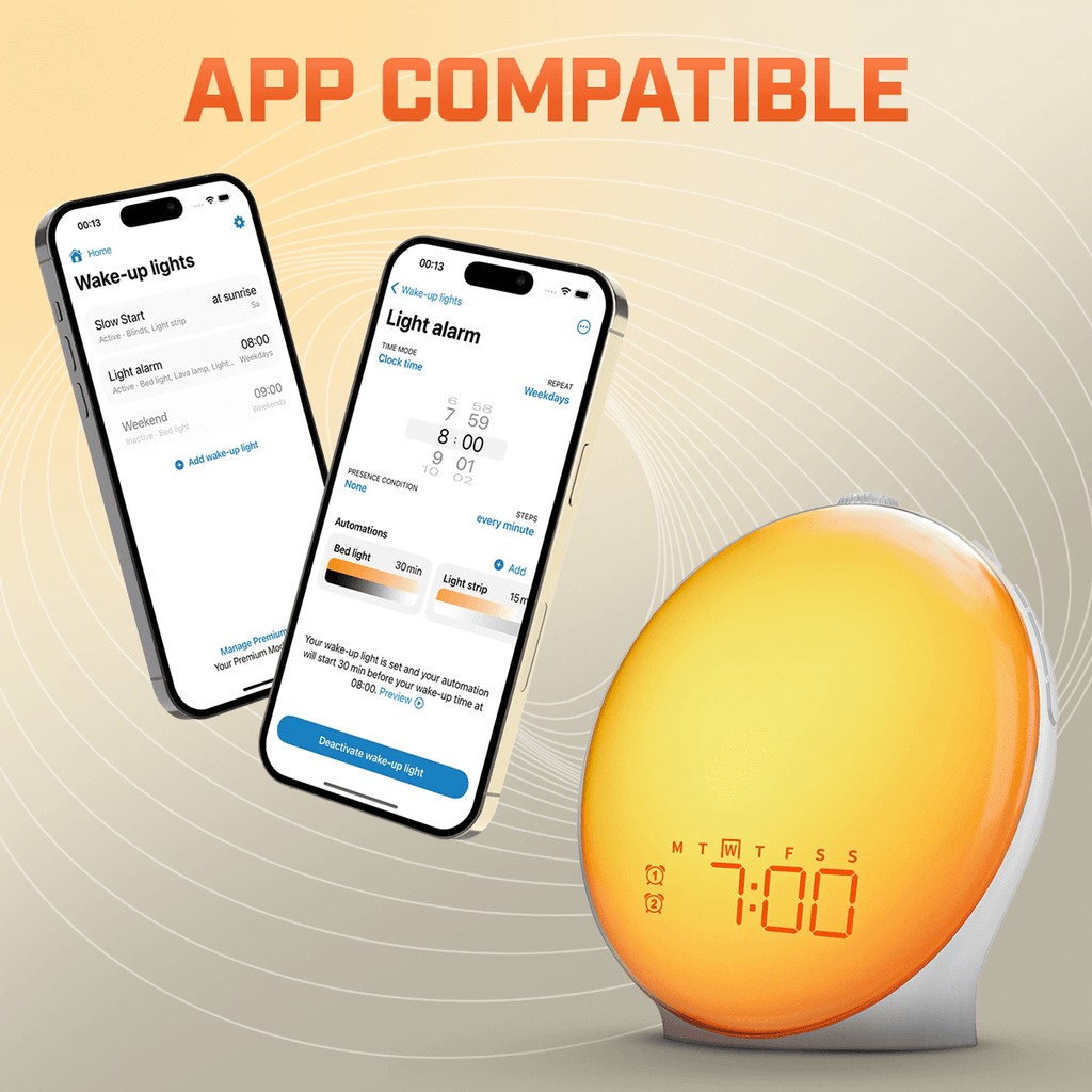 Snooze Therapy Smart Wake Up Alarm Clock with Sunrise Sleep Technology