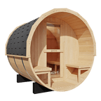 KOVE Outdoor Barrel Sauna – 3–4 Person Luxury Garden Sauna with 6kW Heater