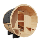 KOVE Outdoor Barrel Sauna – 1–2 Person Compact Garden Sauna with 4.5kW Heater