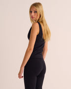 Black Soft Sculpt Stretch Wrap Top