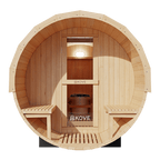 KOVE Outdoor Barrel Sauna – 5–6 Person Luxury Garden Sauna with 6kW Heater