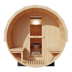 KOVE Outdoor Barrel Sauna – 3–4 Person Luxury Garden Sauna with 6kW Heater