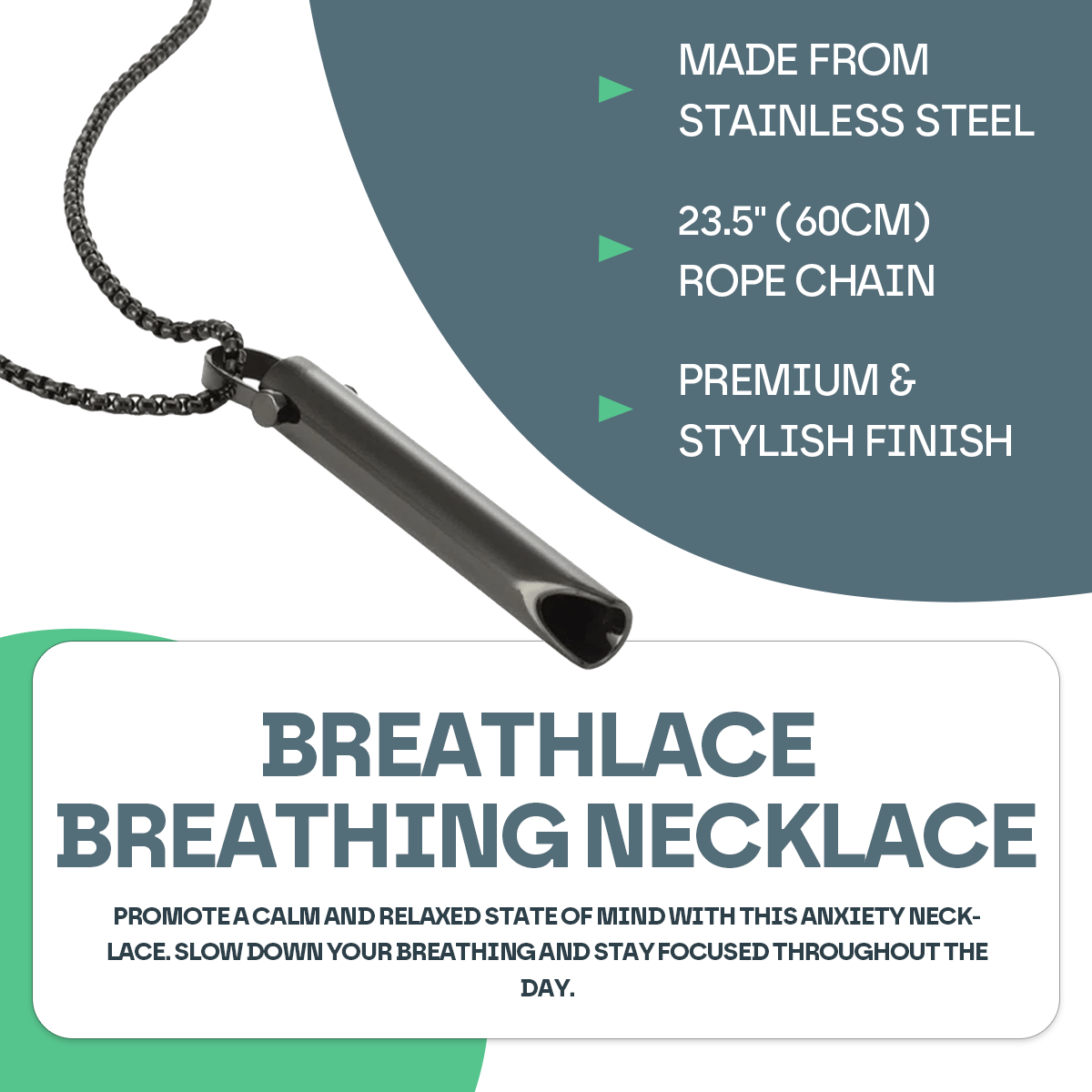 Mindful Breathing Necklace for Stress Relief - Breathlace