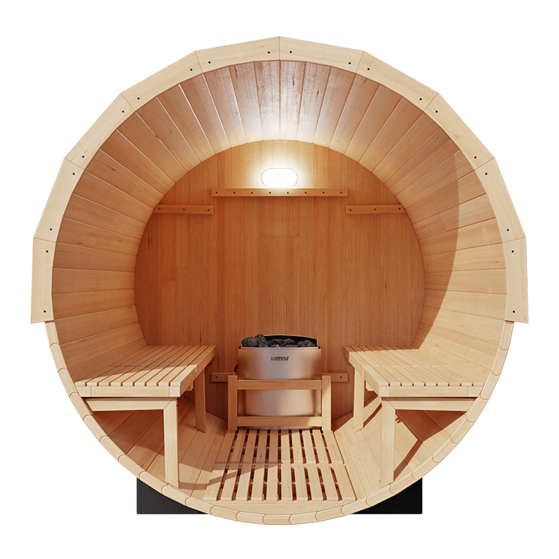 KOVE Outdoor Barrel Sauna – 3–4 Person Luxury Garden Sauna with 6kW Heater