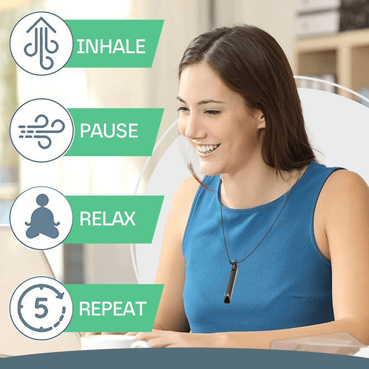 Mindful Breathing Necklace for Stress Relief - Breathlace