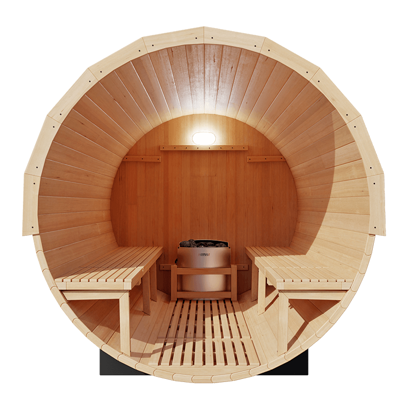 KOVE Outdoor Barrel Sauna – 5–6 Person Luxury Garden Sauna with 6kW Heater