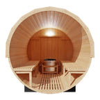KOVE Outdoor Barrel Sauna – 5–6 Person Luxury Garden Sauna with 6kW Heater