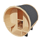 KOVE Outdoor Barrel Sauna – 1–2 Person Compact Garden Sauna with 4.5kW Heater