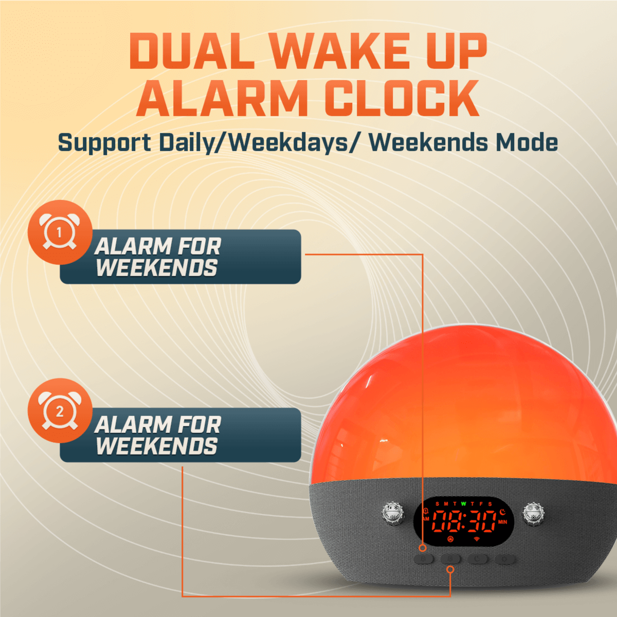 Smart Wake Up Alarm Clock Pro with Sunrise Simulation
