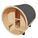 KOVE Outdoor Barrel Sauna – 3–4 Person Luxury Garden Sauna with 6kW Heater