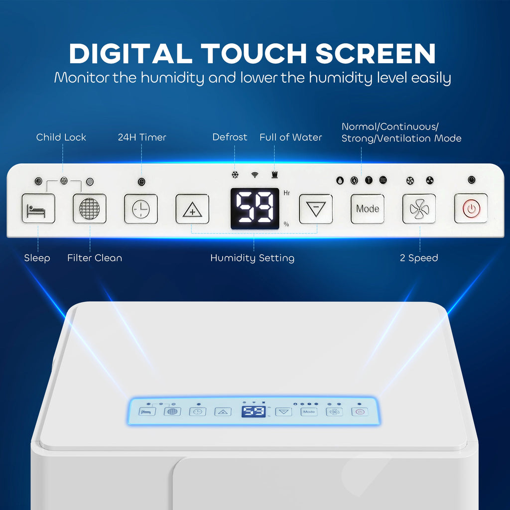 HOMCOM 30L Dehumidifier and Clothes Dryer - White