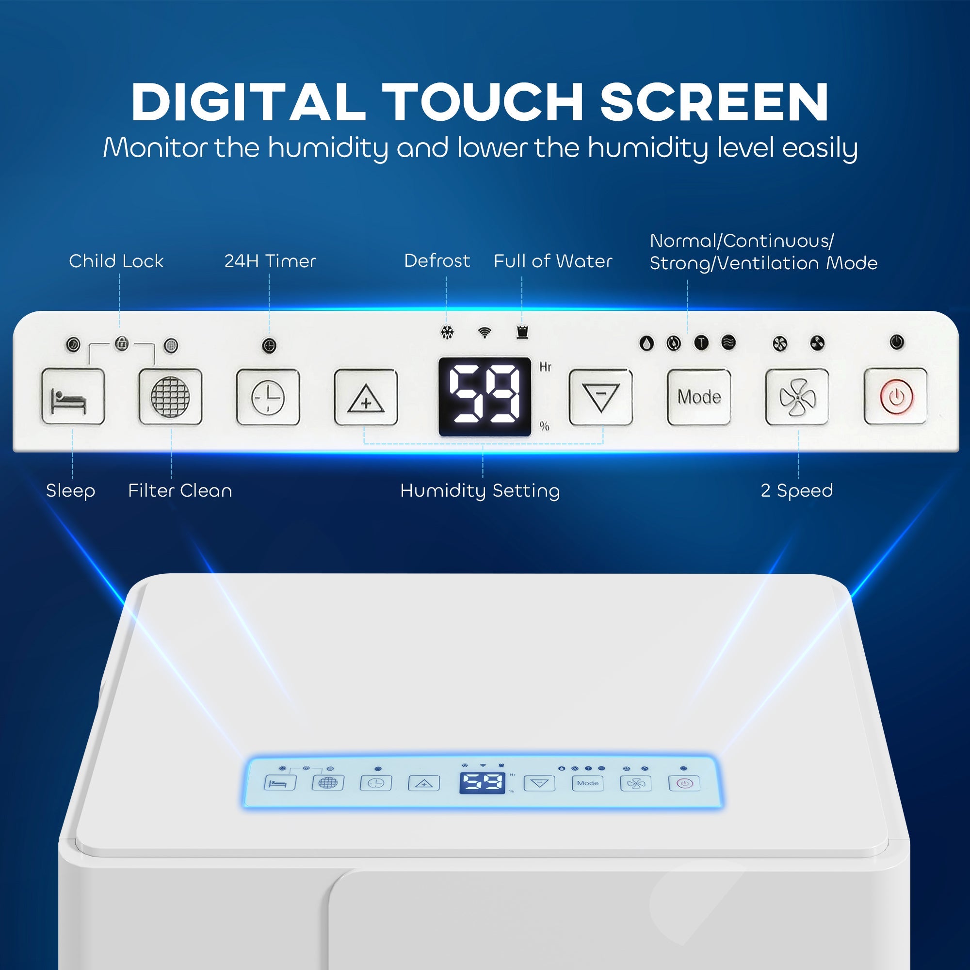HOMCOM 30L Dehumidifier and Clothes Dryer - White