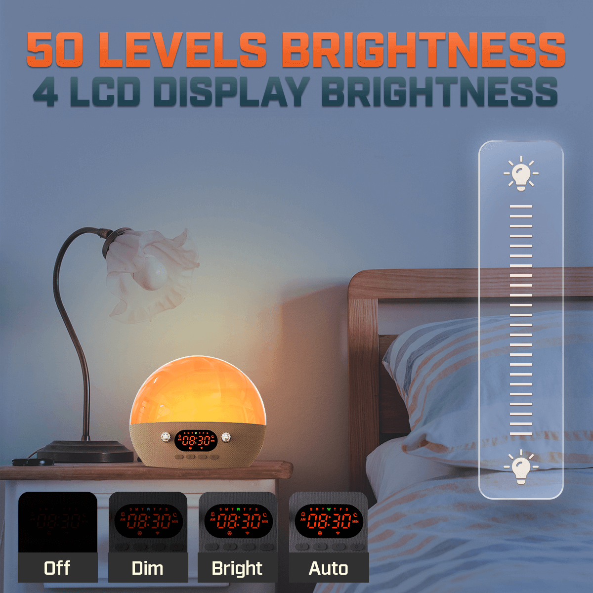 Smart Wake Up Alarm Clock Pro with Sunrise Simulation