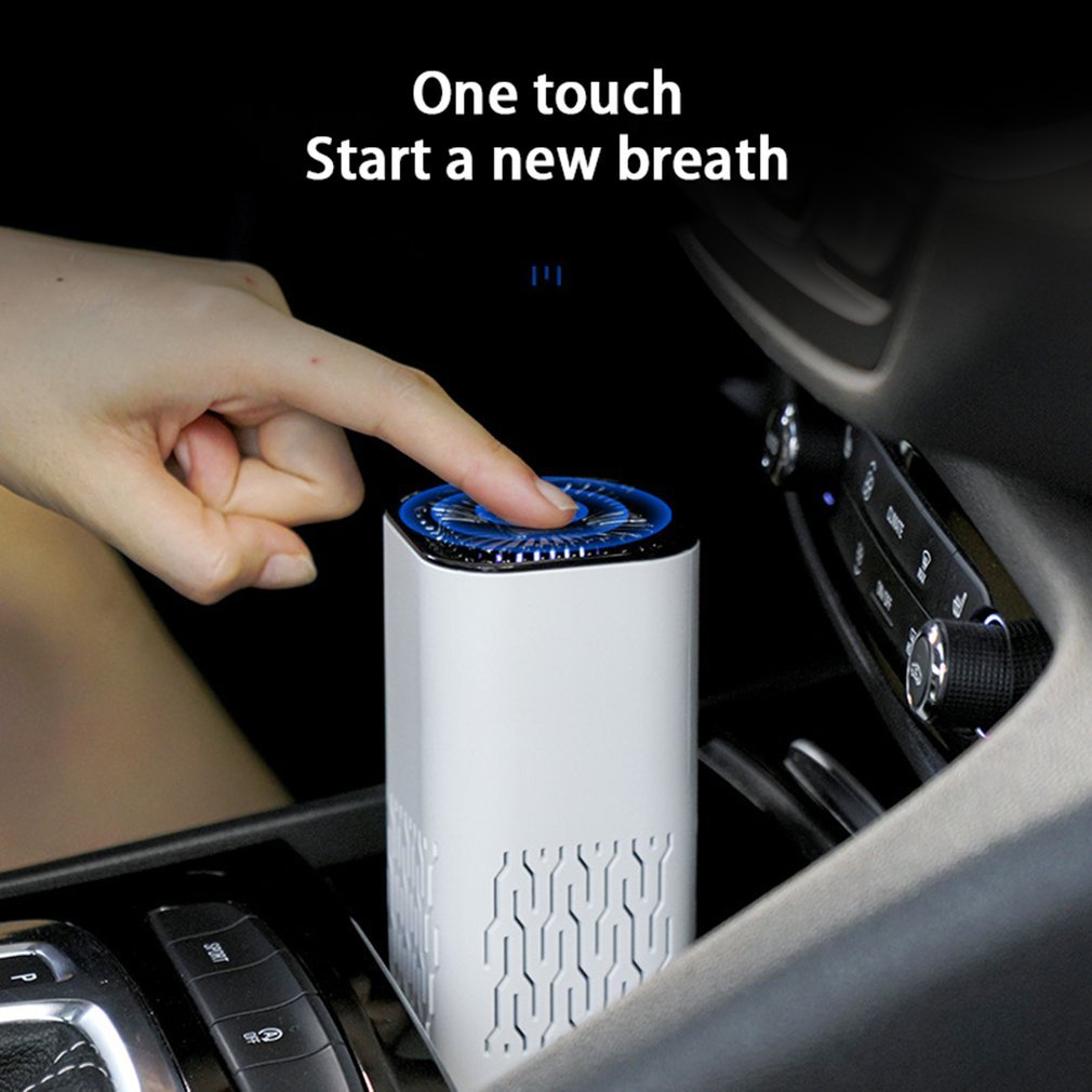 Portable Car Air Purifier - Negative Ion Generator for Smoke, Dust & Odors