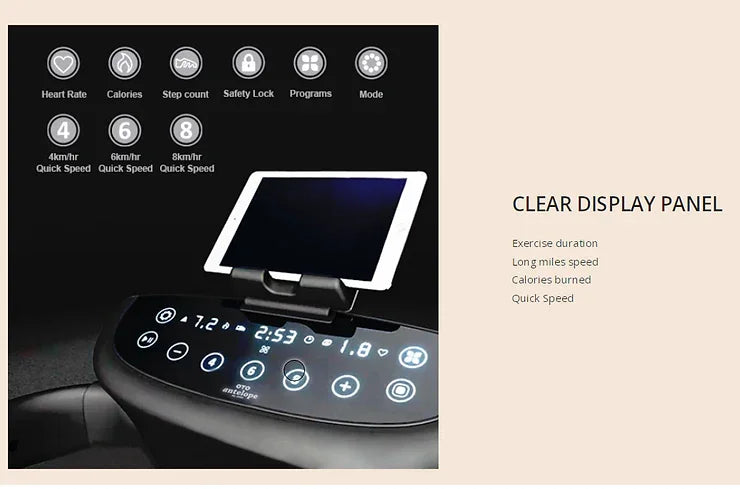 FujiHealth Foldable Smart Treadmill with LED Touch Screen