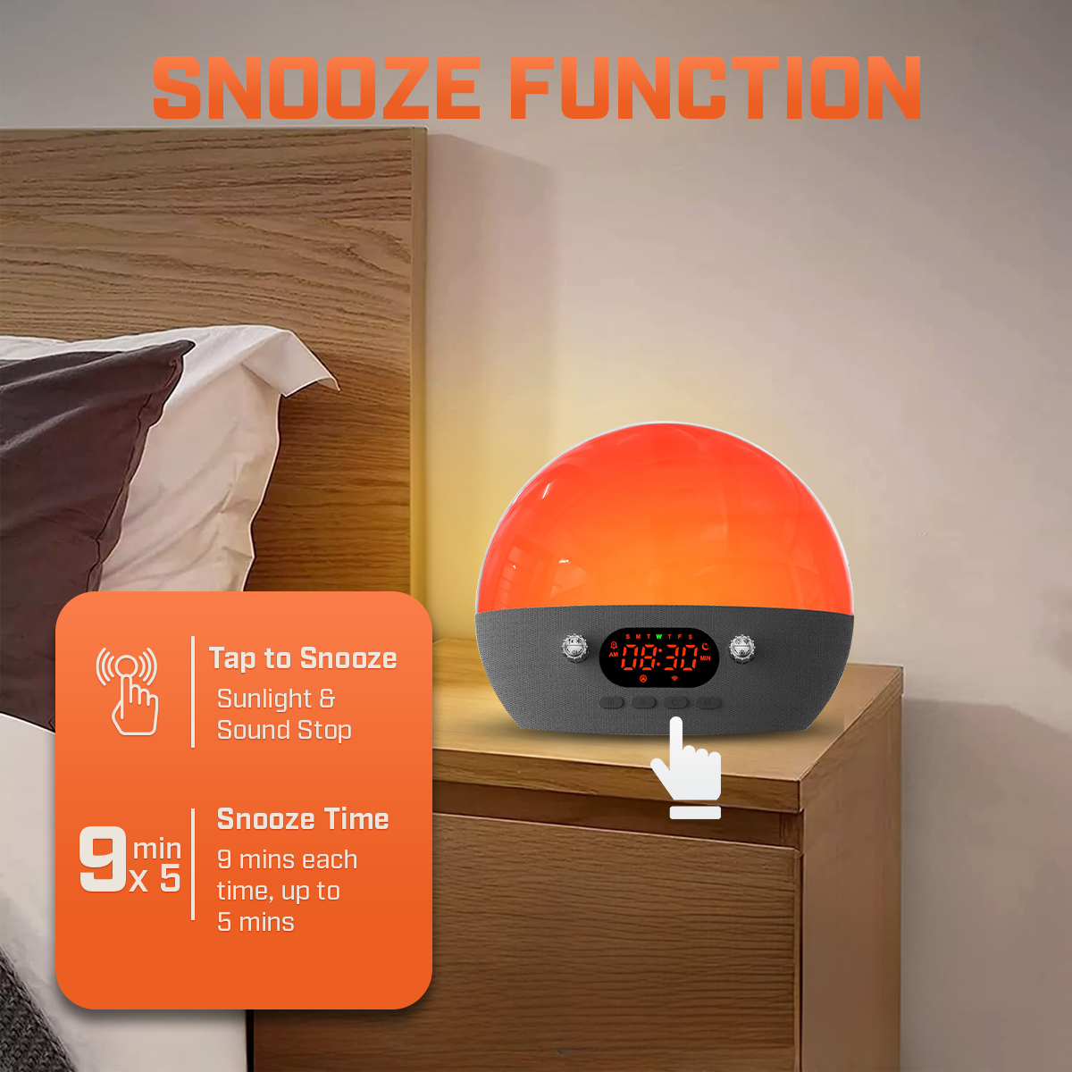 Smart Wake Up Alarm Clock Pro with Sunrise Simulation