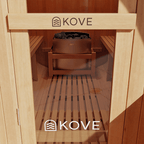 KOVE Outdoor Barrel Sauna – 5–6 Person Luxury Garden Sauna with 6kW Heater