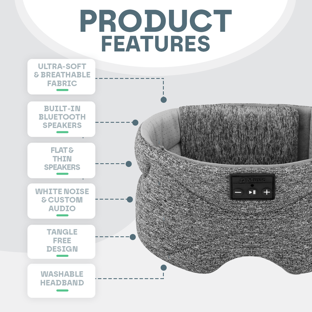 Snooze Therapy Smart Bluetooth 360° Sleep Mask for Total Blackout