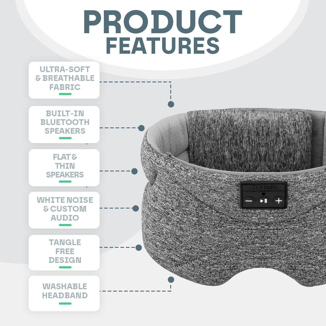 Snooze Therapy Smart Bluetooth 360° Sleep Mask for Total Blackout