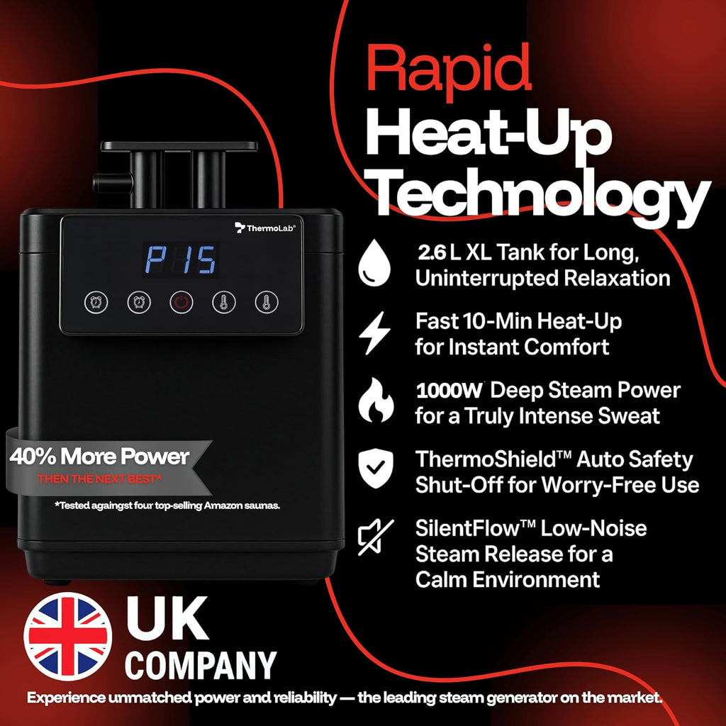 ThermoLab AuraCore™ Pro Portable Pop-Up Home Steam Sauna