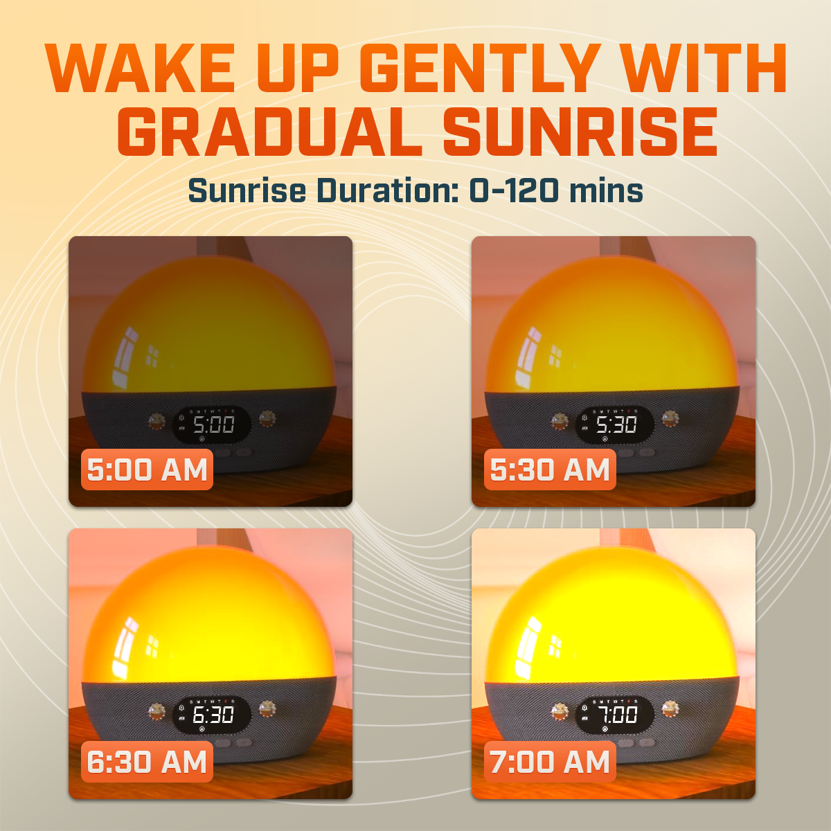 Smart Wake Up Alarm Clock Pro with Sunrise Simulation