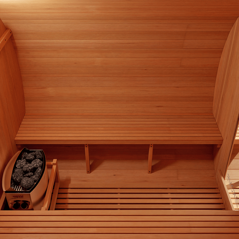 KOVE Outdoor Barrel Sauna – 5–6 Person Luxury Garden Sauna with 6kW Heater