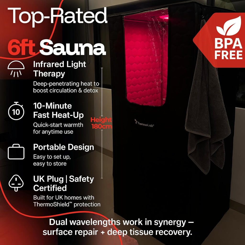 ThermoLab AuraCore™  6FT Pro Portable Home Steam Sauna