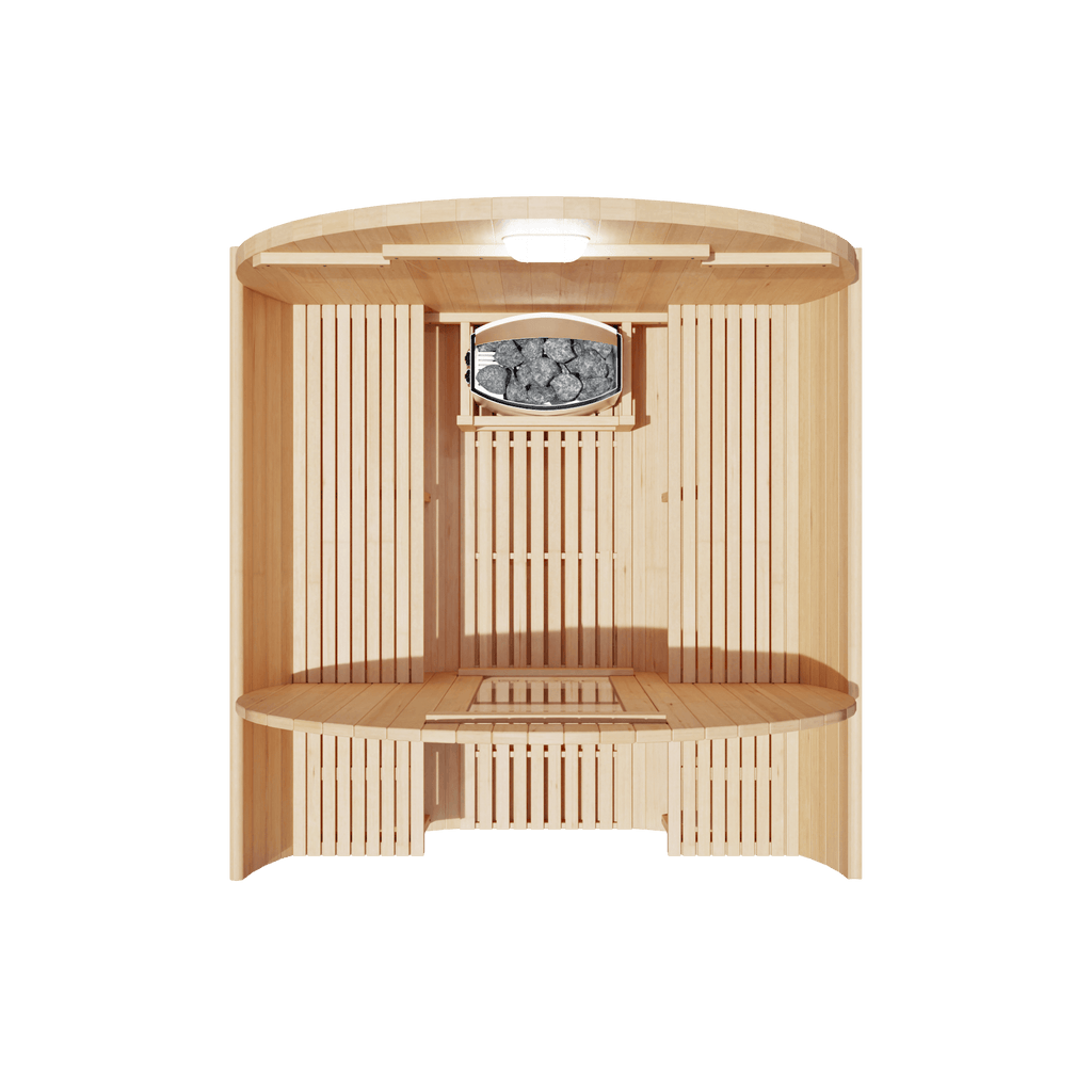 KOVE Outdoor Barrel Sauna – 3–4 Person Luxury Garden Sauna with 6kW Heater