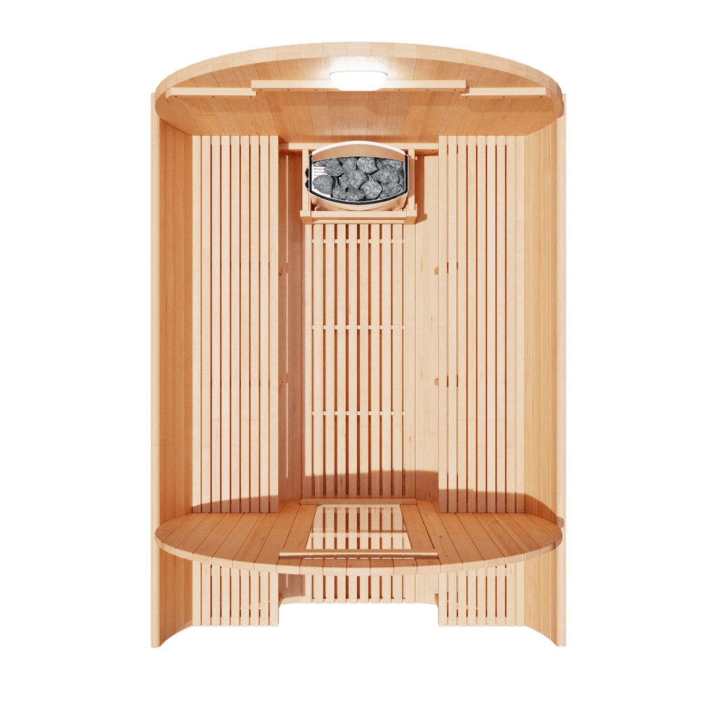 KOVE Outdoor Barrel Sauna – 5–6 Person Luxury Garden Sauna with 6kW Heater