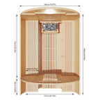 KOVE Outdoor Barrel Sauna – 5–6 Person Luxury Garden Sauna with 6kW Heater