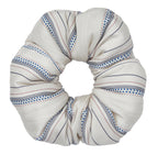 Oversized Striped Silk Scrunchie for Hair Protection