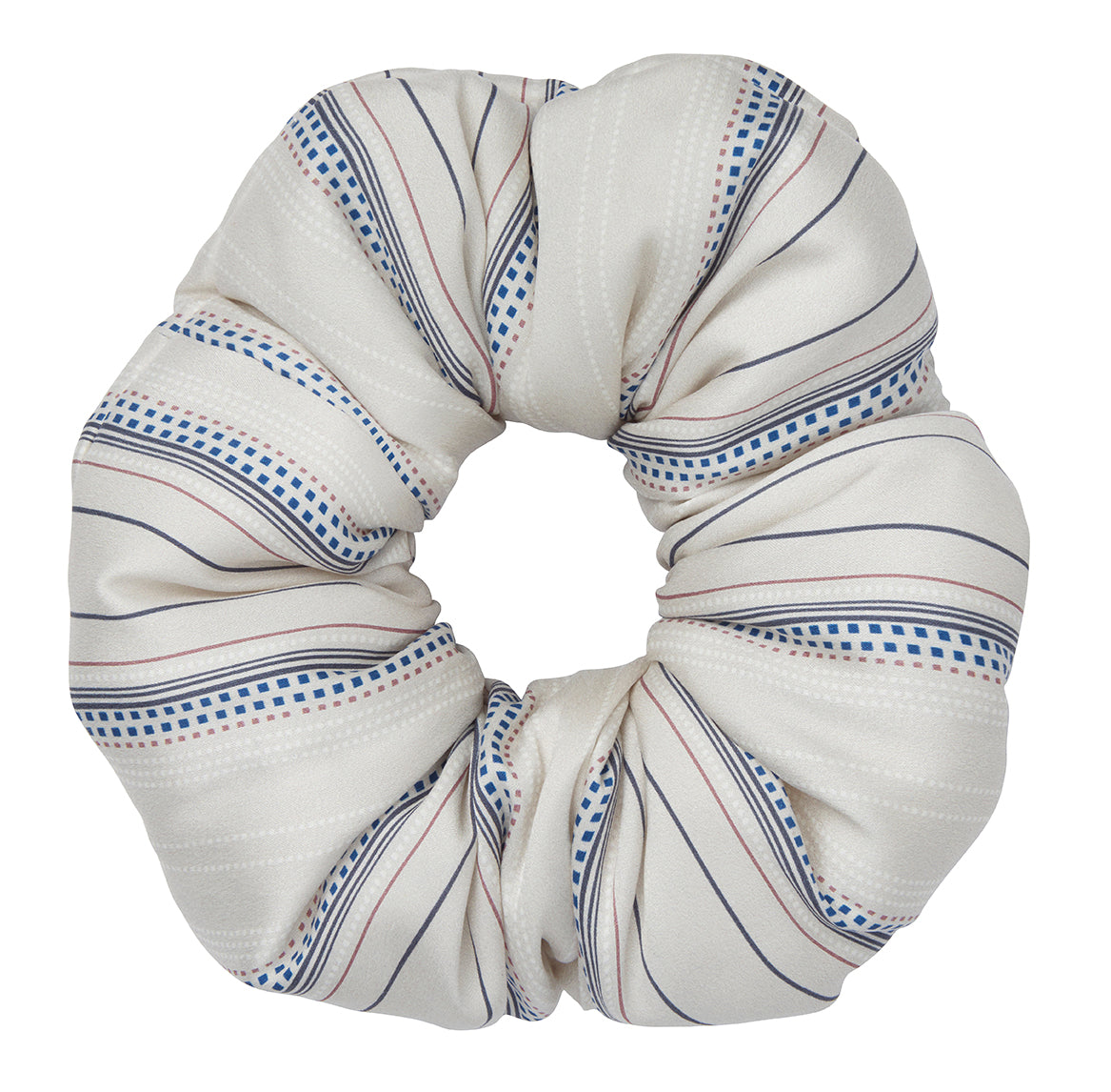 Oversized Striped Silk Scrunchie for Hair Protection