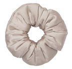 Oversized Organic Stretch Silk Scrunchie - Soft Beige