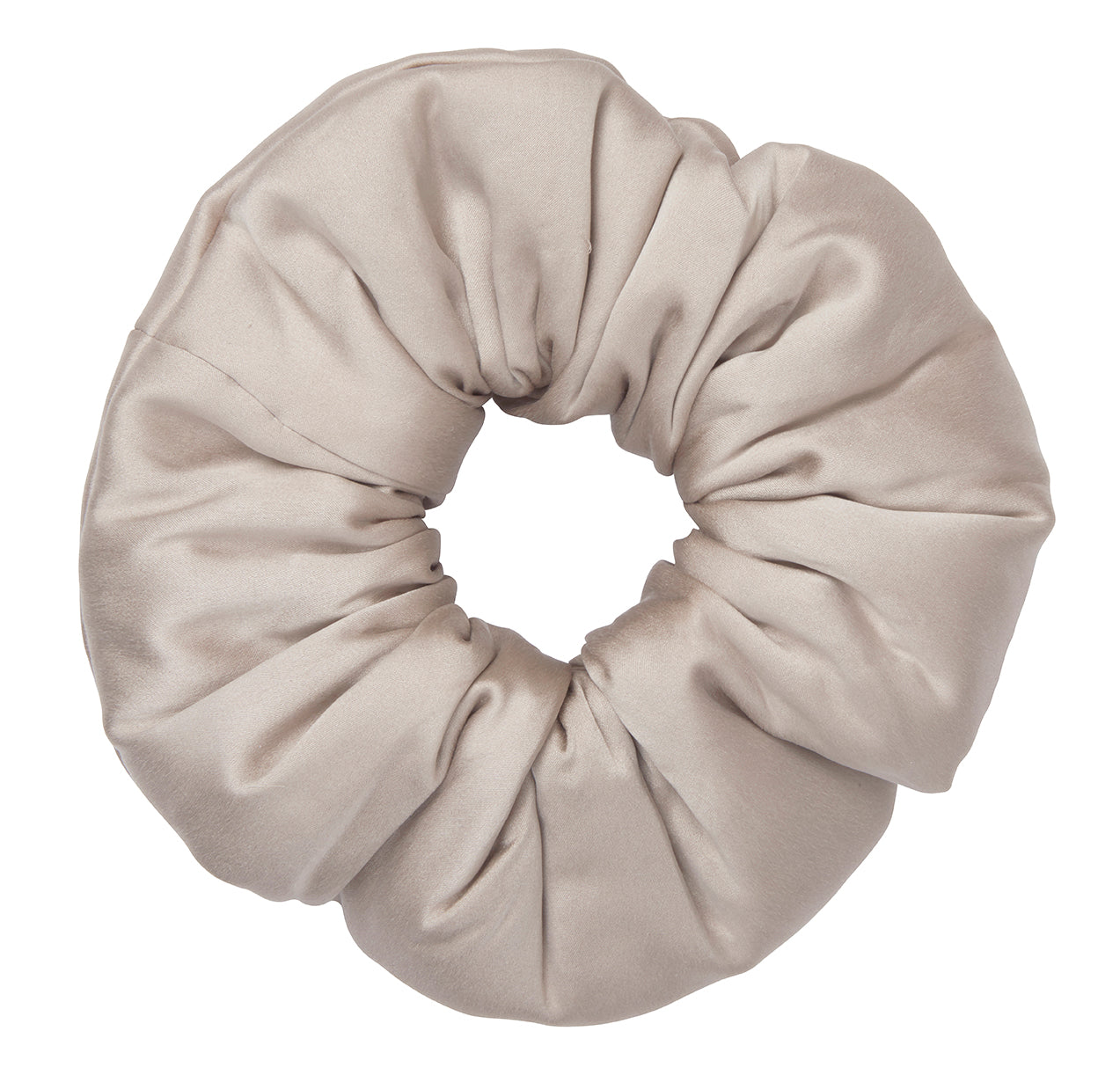 Oversized Organic Stretch Silk Scrunchie - Soft Beige