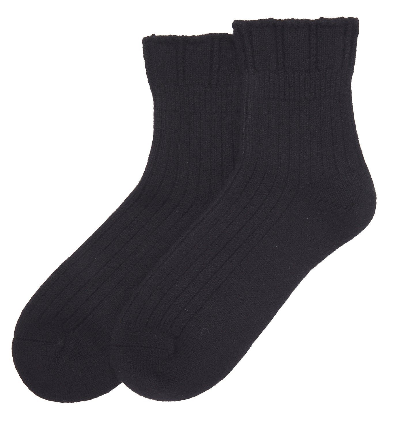 Premium Black Ribbed Cashmere Socks