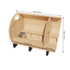 KOVE Outdoor Barrel Sauna – 5–6 Person Luxury Garden Sauna with 6kW Heater