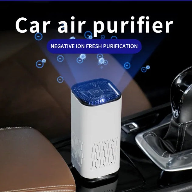 Portable Car Air Purifier - Negative Ion Generator for Smoke, Dust & Odors