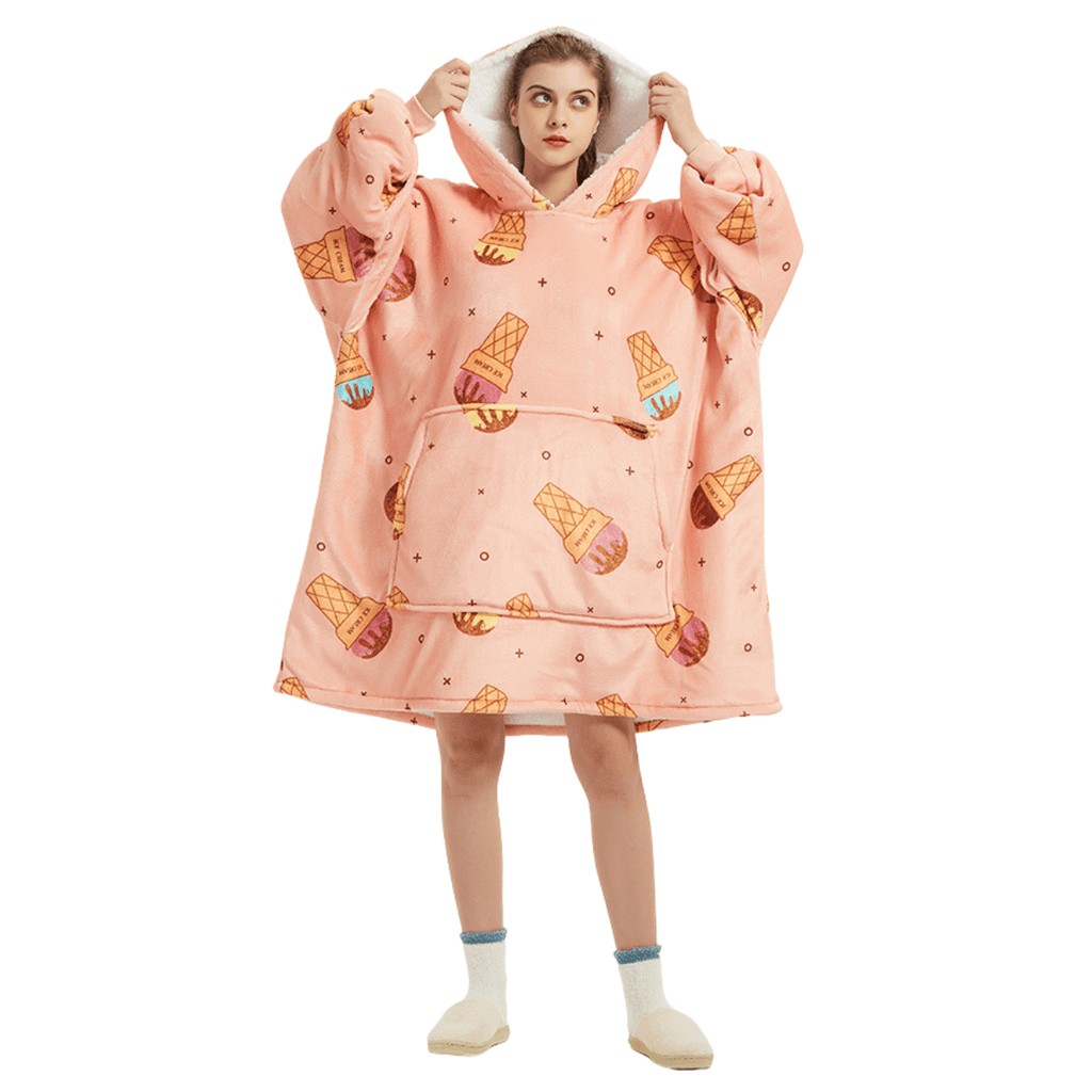 Snooze Therapy Oversized Plush Blanket Hoodie for Ultimate Comfort & Warmth
