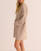 Oatmeal Alpaca Wool Longline Jumper Dress