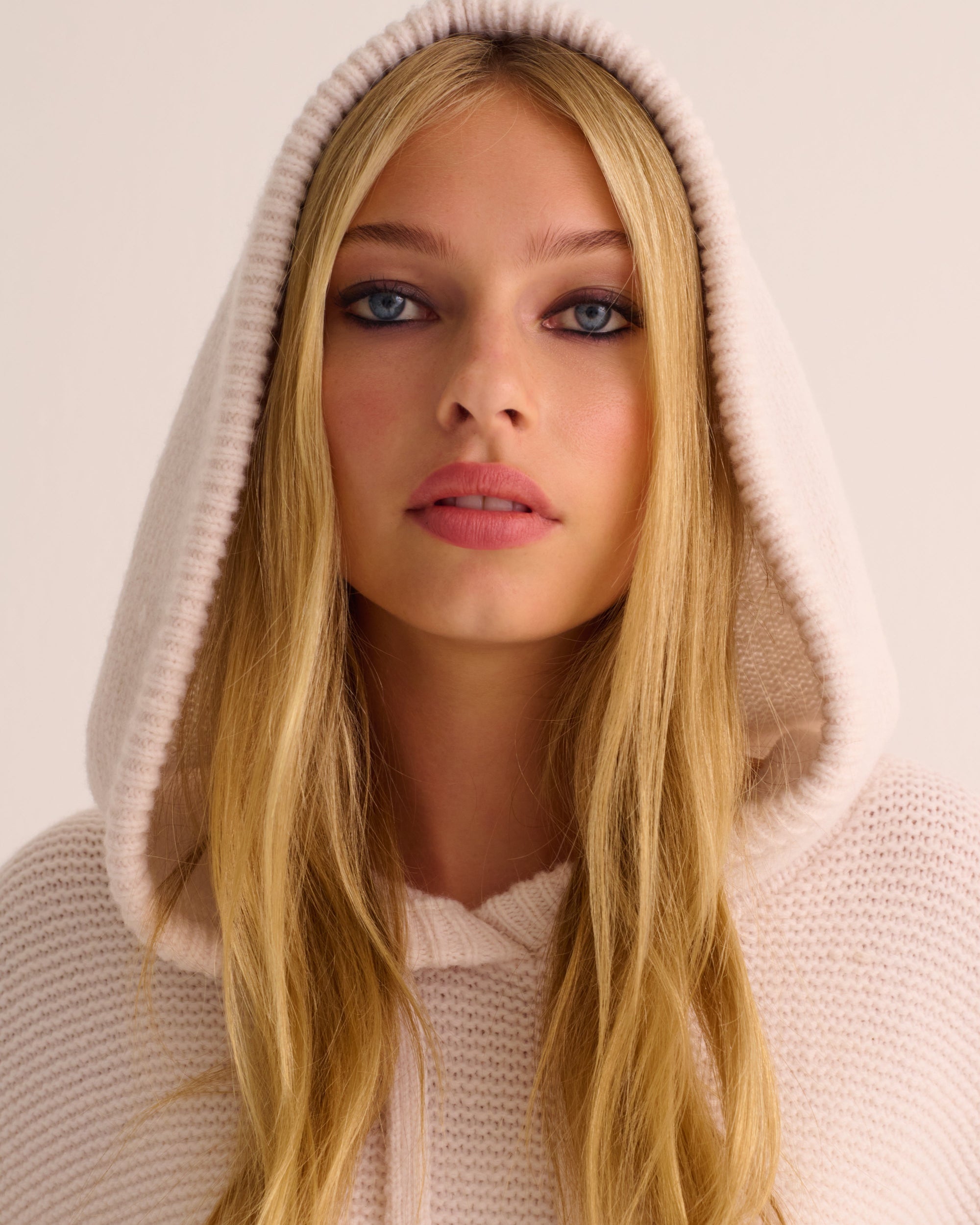 Soft Alpaca Blend Hoodie - Ivory