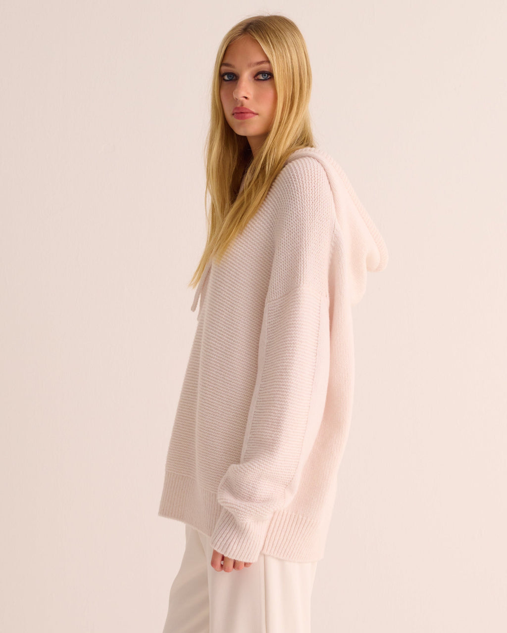 Soft Alpaca Blend Hoodie - Ivory