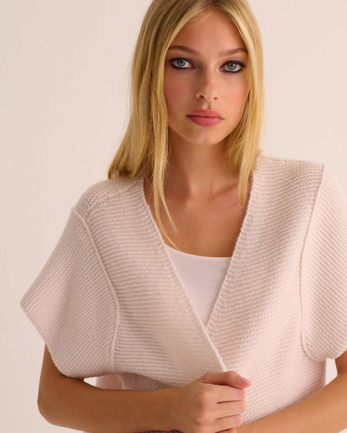 MAMU Dream ivory alpaca short sleeve shrug_2