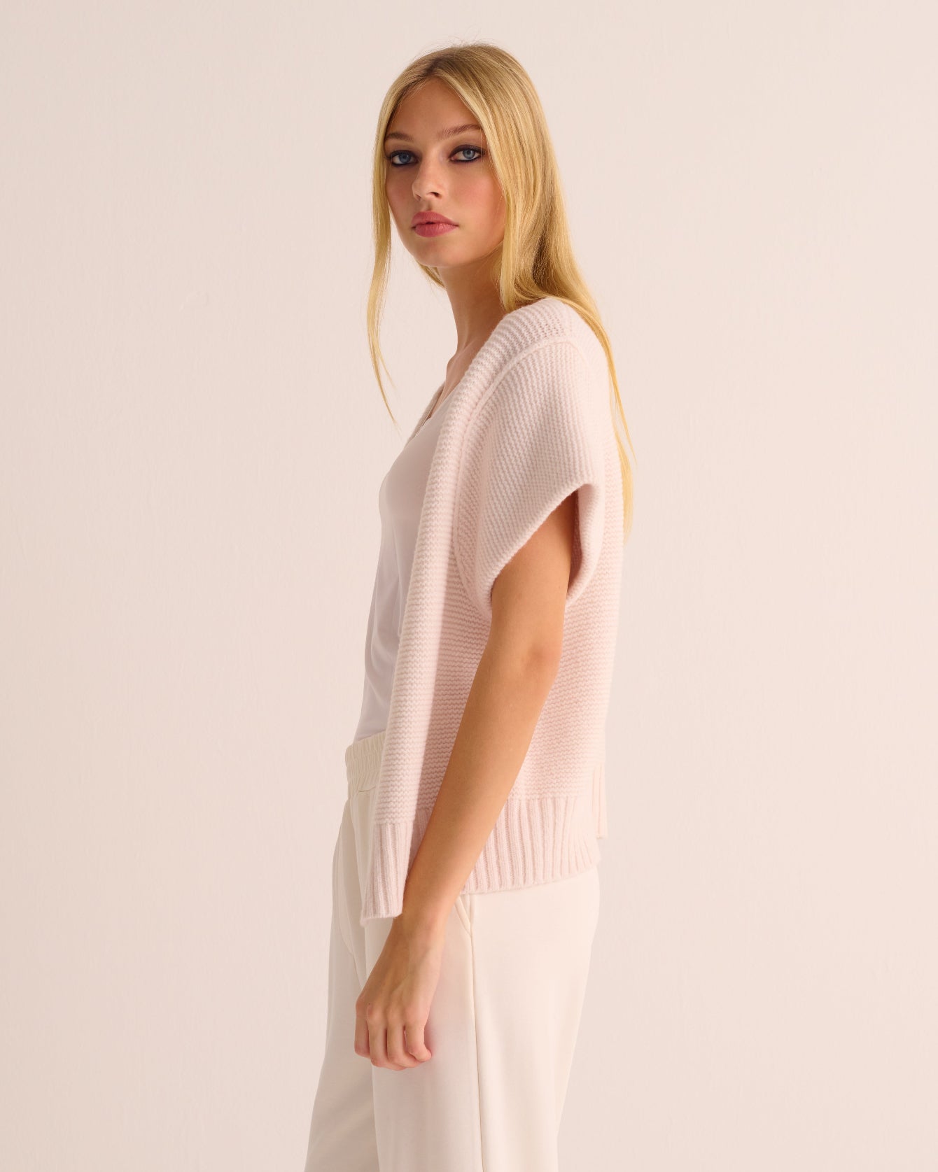 Ivory Alpaca Short Sleeve Knit Shrug