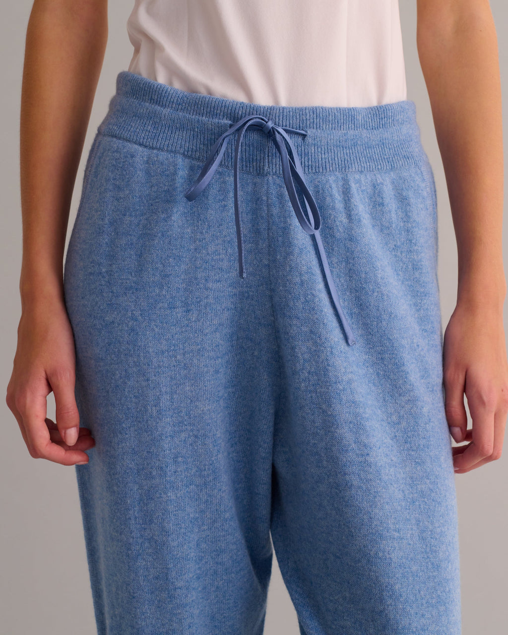 Cashmere Cuffed Ankle Joggers - Chambray Blue