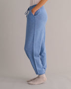 Cashmere Cuffed Ankle Joggers - Chambray Blue