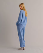 Cashmere Cuffed Ankle Joggers - Chambray Blue
